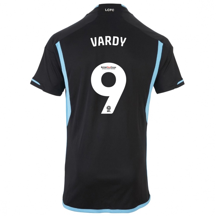 Vaikiškas Jamie Vardy #9 Juoda Išvykos Marškinėliai 2023/24 T-Shirt