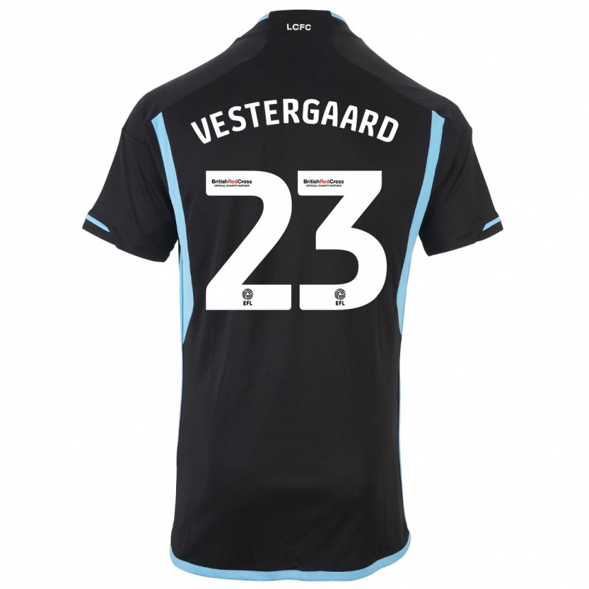 Vaikiškas Jannik Vestergaard #23 Juoda Išvykos Marškinėliai 2023/24 T-Shirt