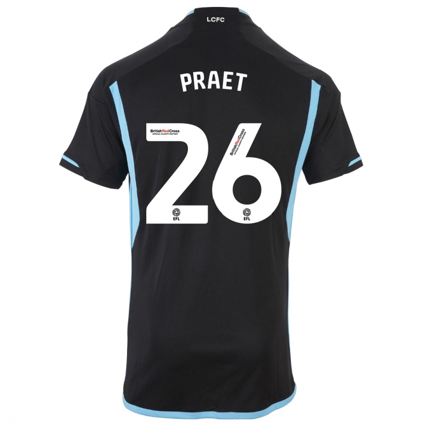 Vaikiškas Dennis Praet #26 Juoda Išvykos Marškinėliai 2023/24 T-Shirt