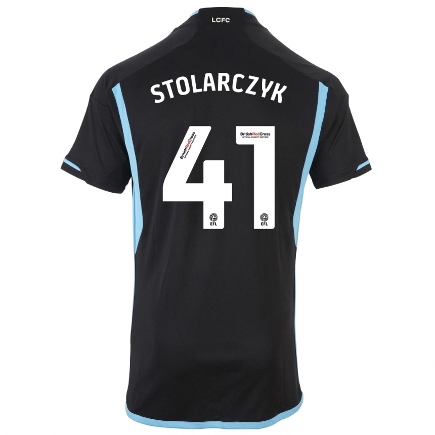 Vaikiškas Jakub Stolarczyk #41 Juoda Išvykos Marškinėliai 2023/24 T-Shirt