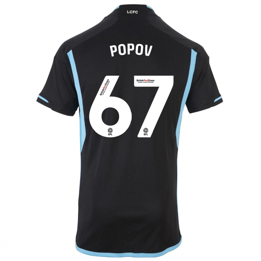 Vaikiškas Chris Popov #67 Juoda Išvykos Marškinėliai 2023/24 T-Shirt