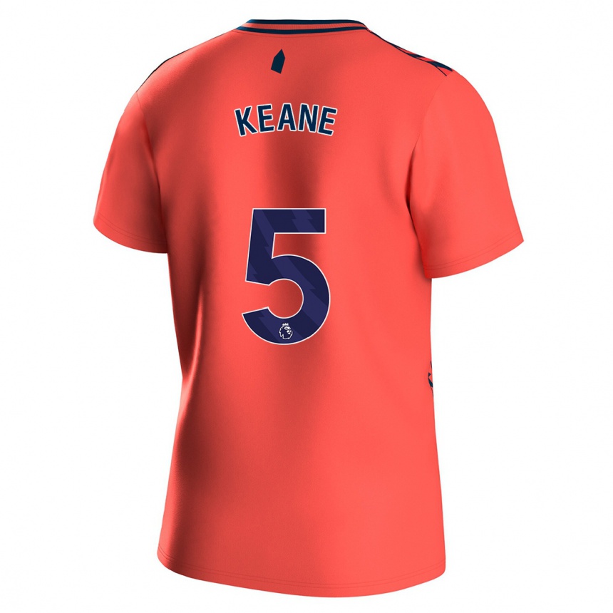 Vaikiškas Michael Keane #5 Koralas Išvykos Marškinėliai 2023/24 T-Shirt