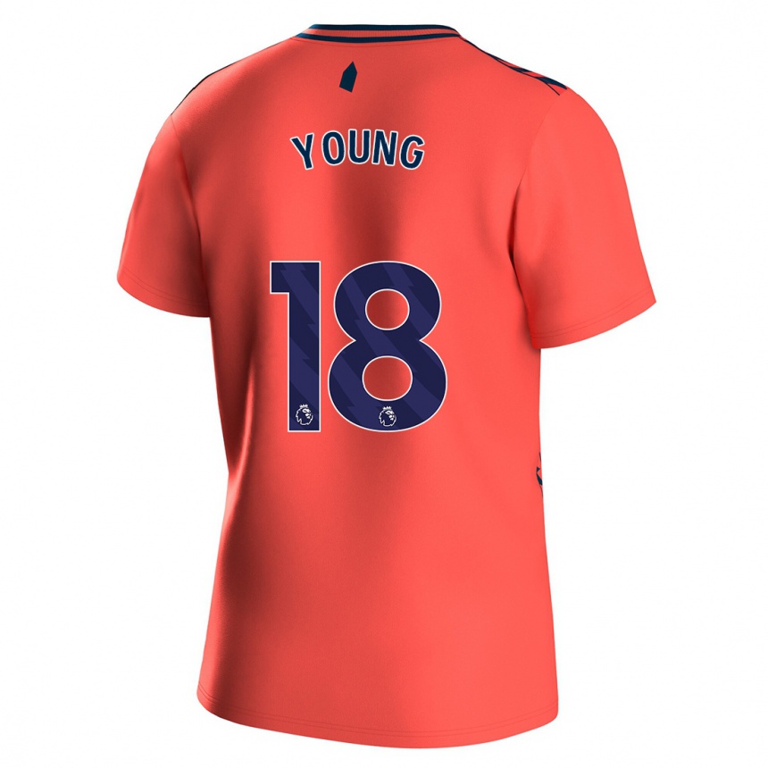 Vaikiškas Ashley Young #18 Koralas Išvykos Marškinėliai 2023/24 T-Shirt