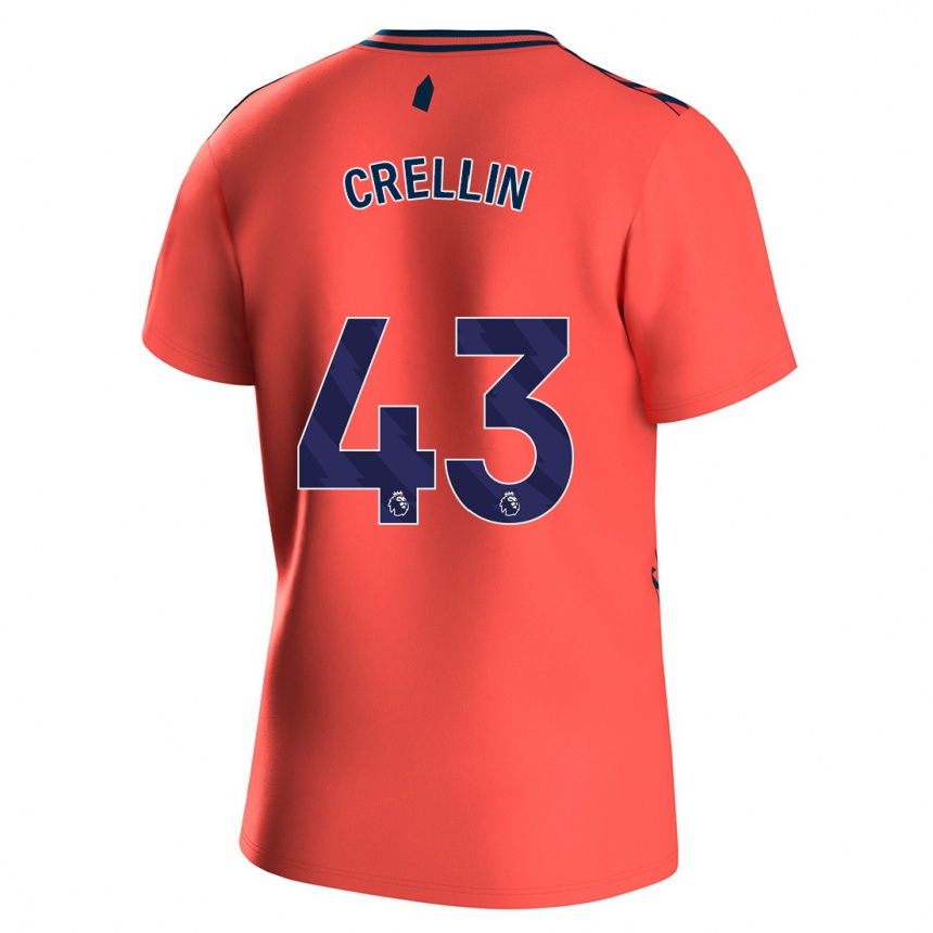 Vaikiškas Billy Crellin #43 Koralas Išvykos Marškinėliai 2023/24 T-Shirt