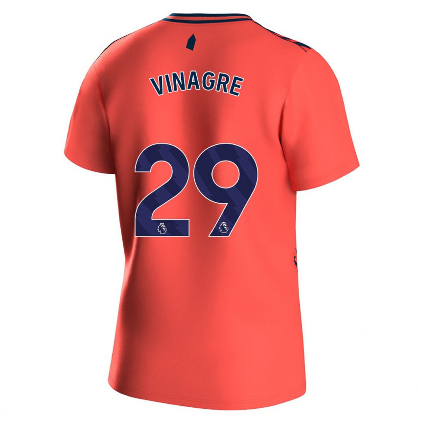 Vaikiškas Ruben Vinagre #29 Koralas Išvykos Marškinėliai 2023/24 T-Shirt