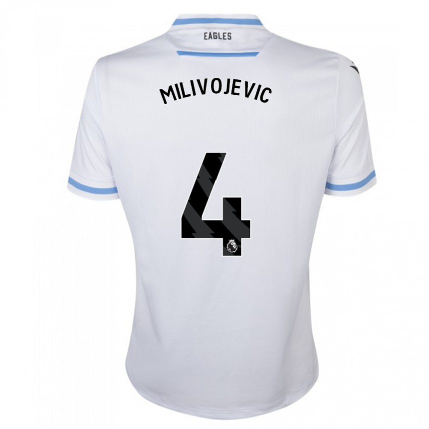 Vaikiškas Luka Milivojevic #4 Baltas Išvykos Marškinėliai 2023/24 T-Shirt