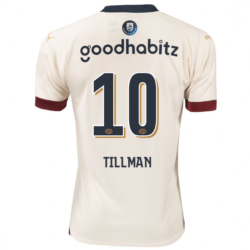 Vaikiškas Malik Tillman #10 Beveik Baltas Išvykos Marškinėliai 2023/24 T-Shirt