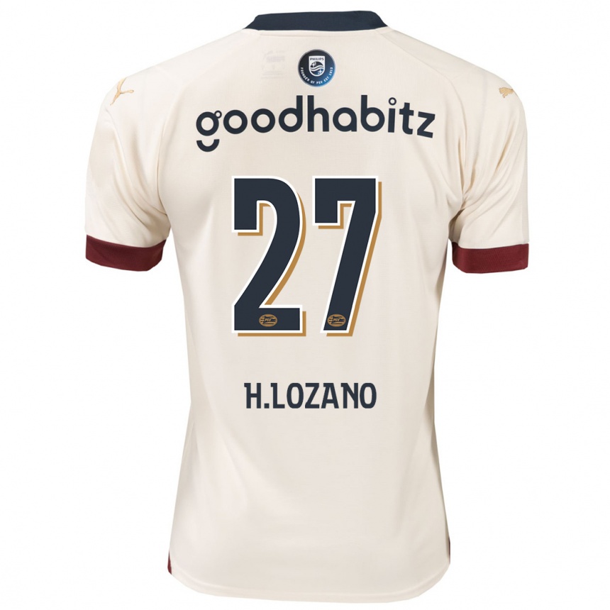 Vaikiškas Hirving Lozano #27 Beveik Baltas Išvykos Marškinėliai 2023/24 T-Shirt