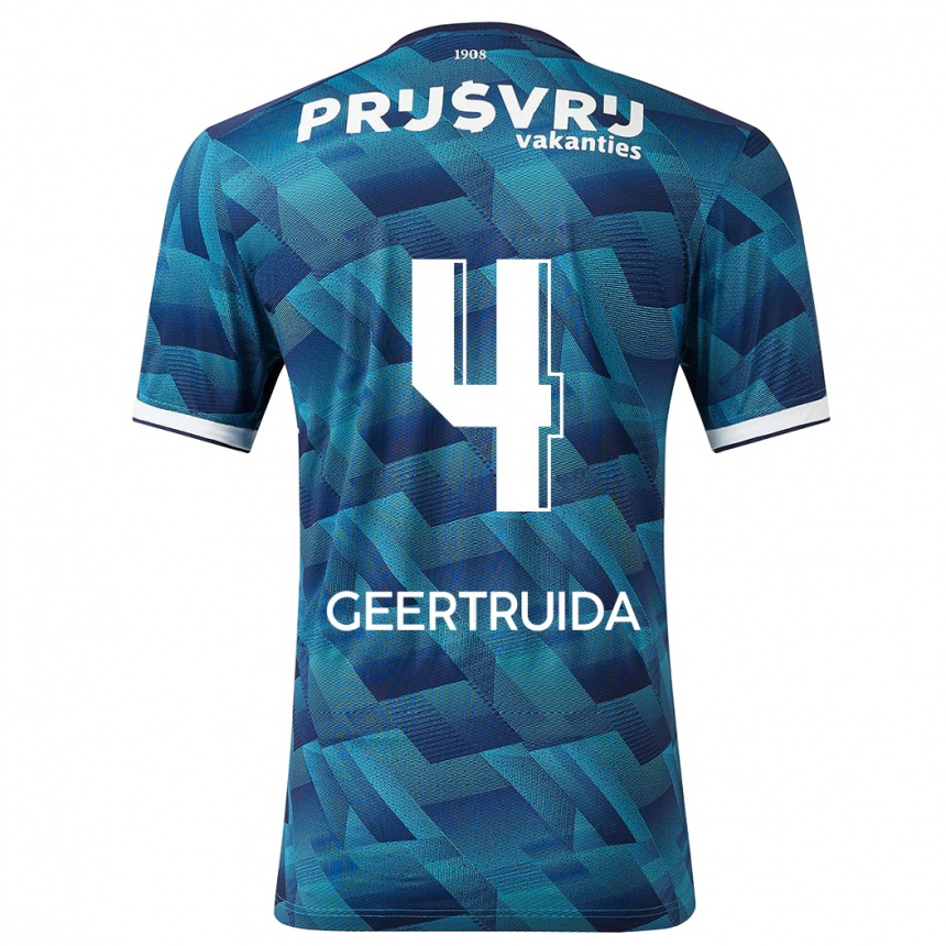 Vaikiškas Lutsharel Geertruida #4 Mėlyna Išvykos Marškinėliai 2023/24 T-Shirt