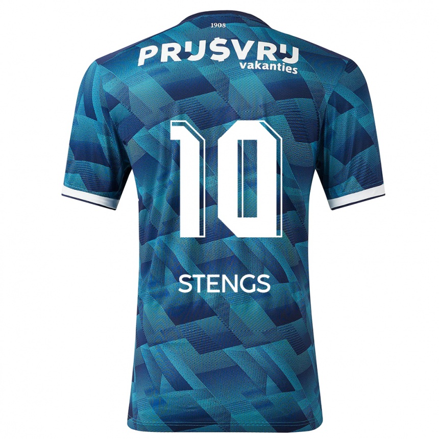 Vaikiškas Calvin Stengs #10 Mėlyna Išvykos Marškinėliai 2023/24 T-Shirt