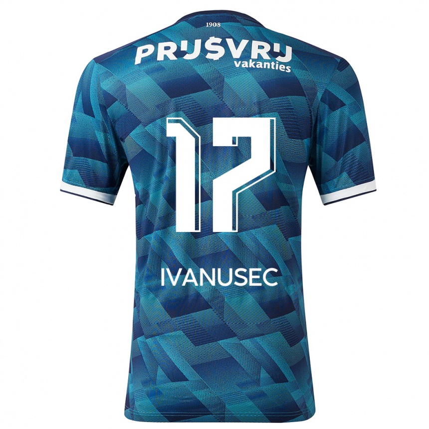 Vaikiškas Luka Ivanusec #17 Mėlyna Išvykos Marškinėliai 2023/24 T-Shirt