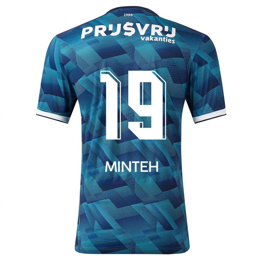 Vaikiškas Yankuba Minteh #19 Mėlyna Išvykos Marškinėliai 2023/24 T-Shirt