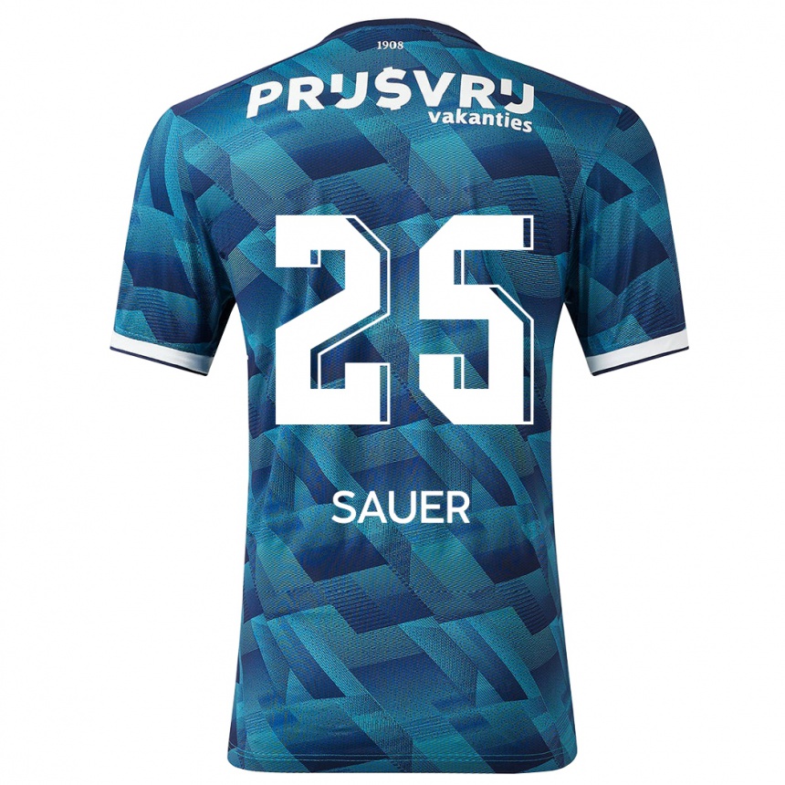 Vaikiškas Leo Sauer #25 Mėlyna Išvykos Marškinėliai 2023/24 T-Shirt