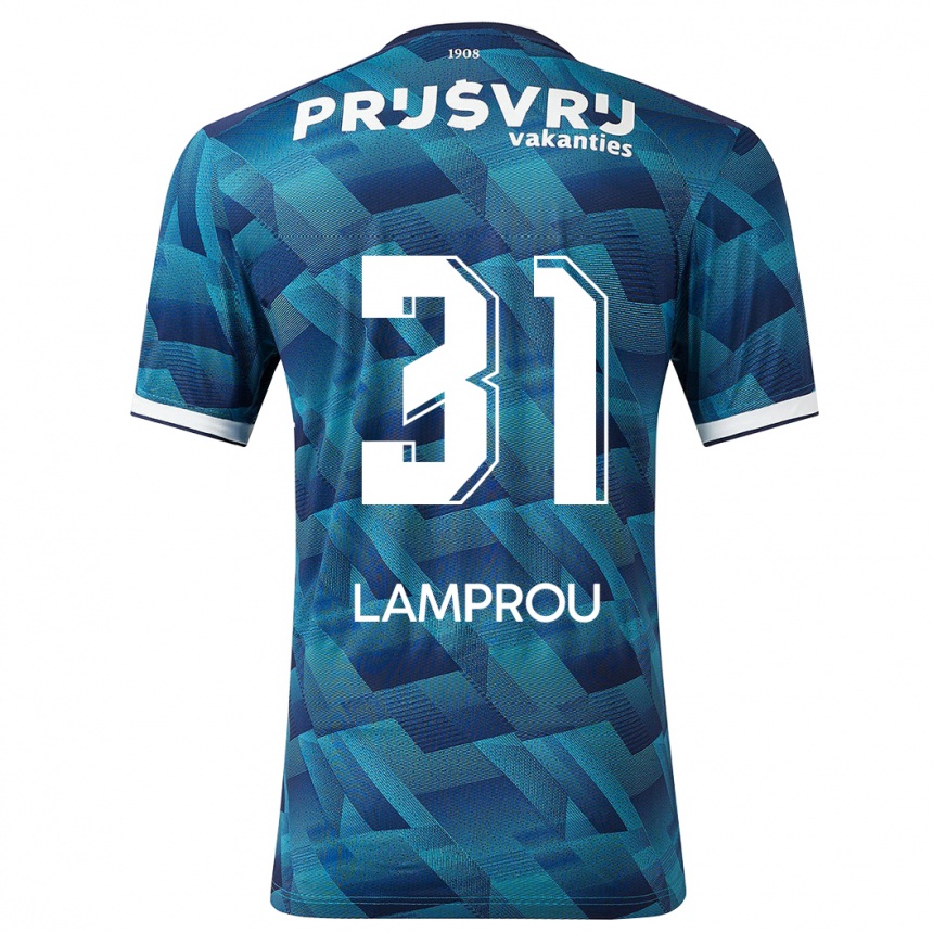 Vaikiškas Kostas Lamprou #31 Mėlyna Išvykos Marškinėliai 2023/24 T-Shirt