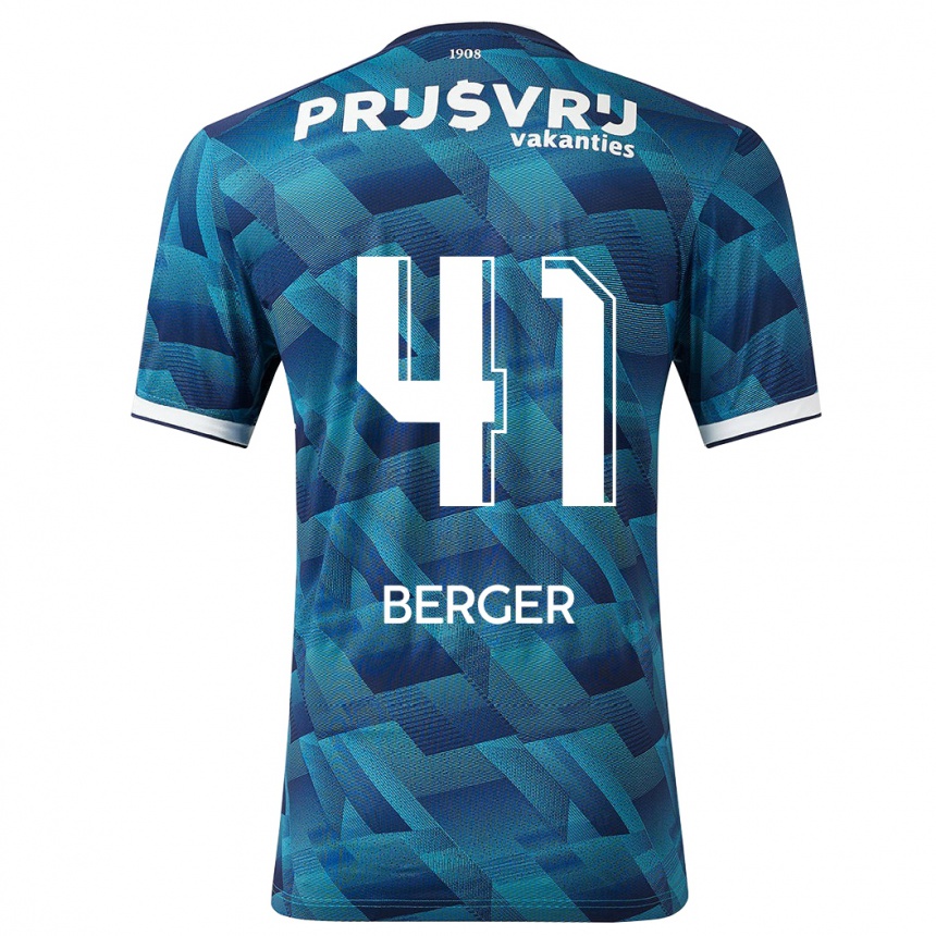 Vaikiškas Mannou Berger #41 Mėlyna Išvykos Marškinėliai 2023/24 T-Shirt