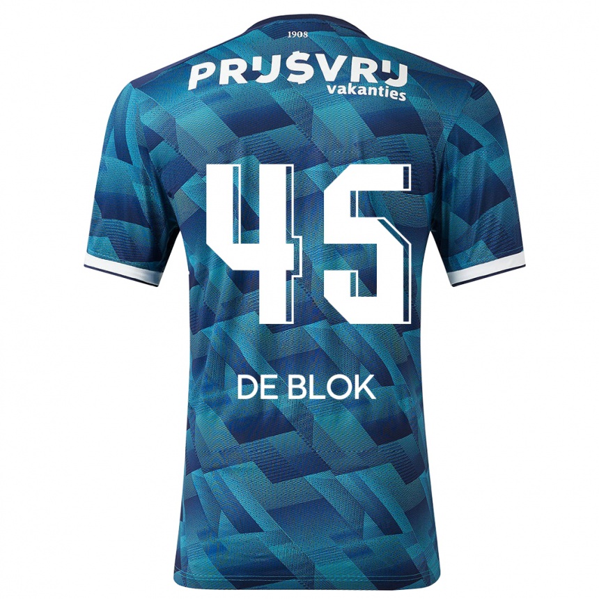 Vaikiškas Lars De Blok #45 Mėlyna Išvykos Marškinėliai 2023/24 T-Shirt