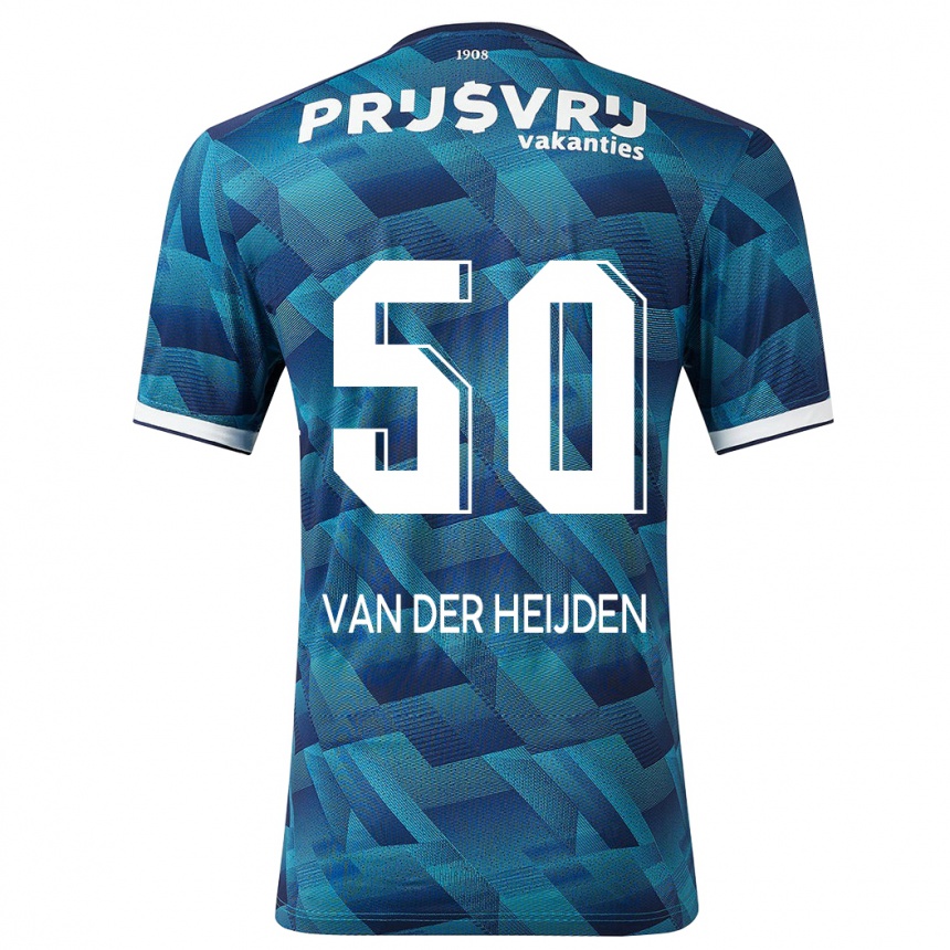 Vaikiškas Délano Van Der Heijden #50 Mėlyna Išvykos Marškinėliai 2023/24 T-Shirt