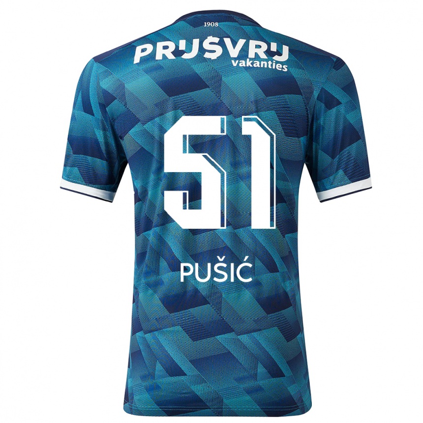 Vaikiškas Noah Pušić #51 Mėlyna Išvykos Marškinėliai 2023/24 T-Shirt