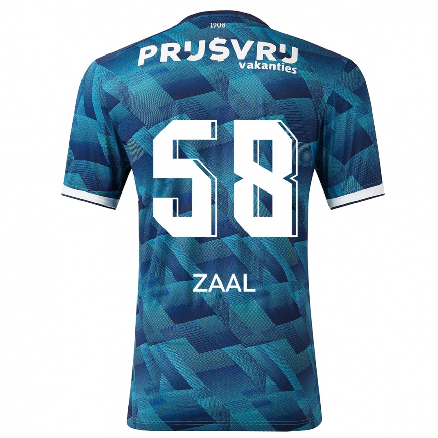 Vaikiškas Timo Zaal #58 Mėlyna Išvykos Marškinėliai 2023/24 T-Shirt