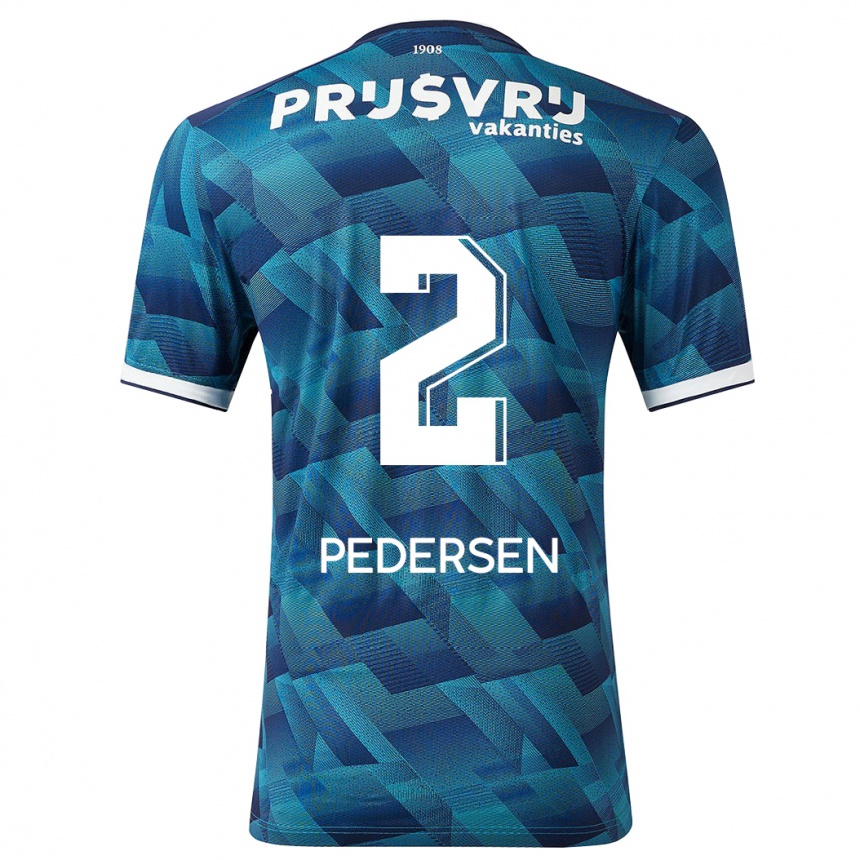 Vaikiškas Marcus Pedersen #2 Mėlyna Išvykos Marškinėliai 2023/24 T-Shirt