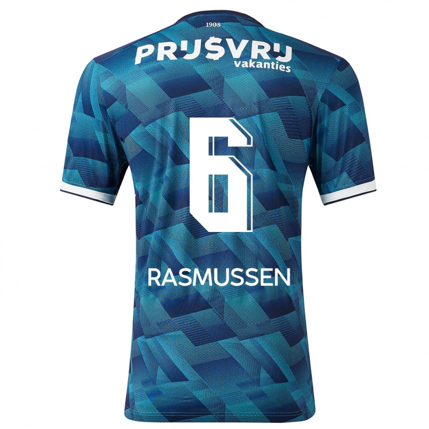 Vaikiškas Jacob Rasmussen #6 Mėlyna Išvykos Marškinėliai 2023/24 T-Shirt