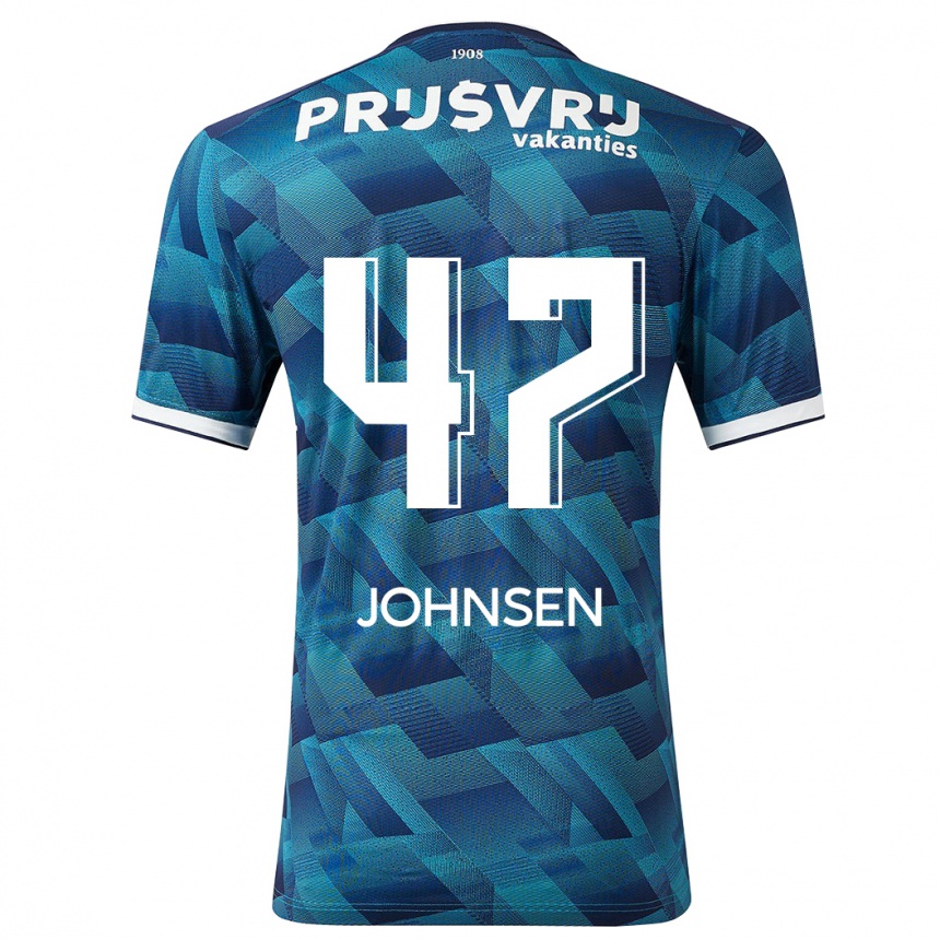 Vaikiškas Mikael Torset Johnsen #47 Mėlyna Išvykos Marškinėliai 2023/24 T-Shirt