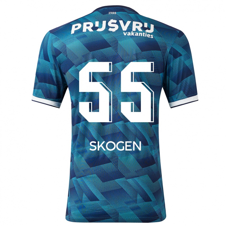 Vaikiškas Sondre Skogen #55 Mėlyna Išvykos Marškinėliai 2023/24 T-Shirt