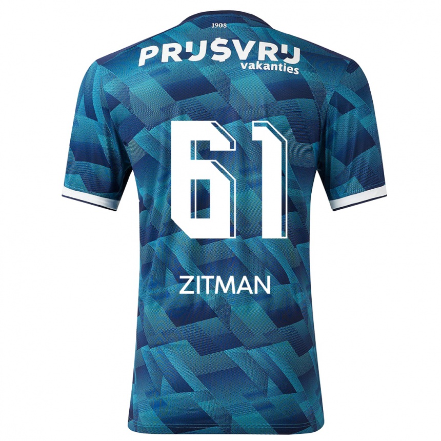 Vaikiškas Sven Zitman #61 Mėlyna Išvykos Marškinėliai 2023/24 T-Shirt