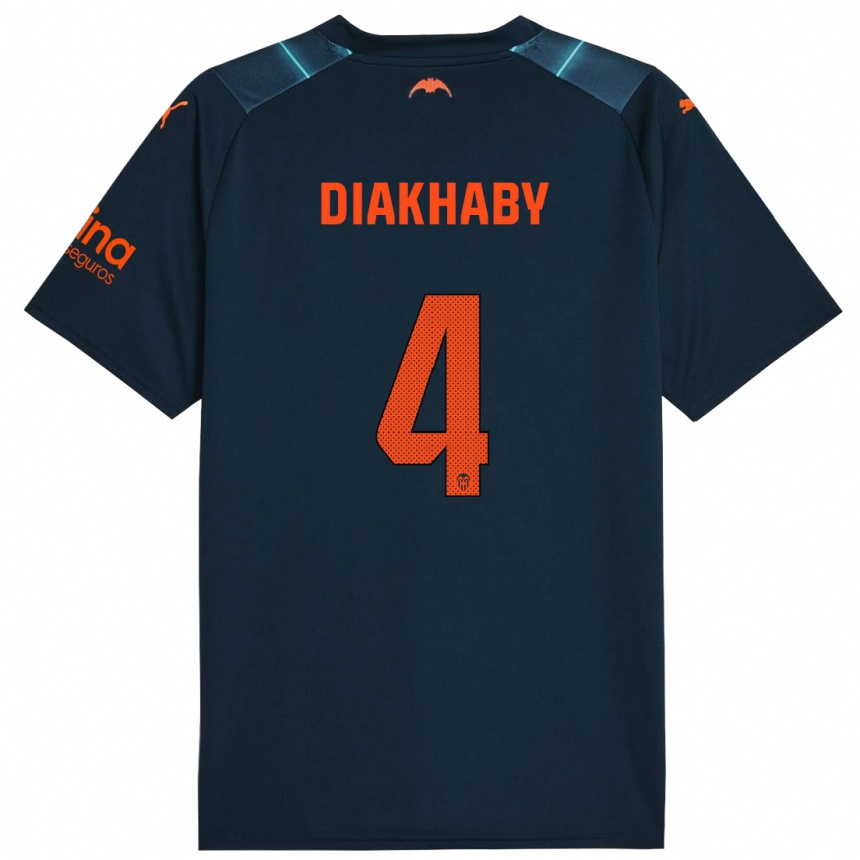 Vaikiškas Mouctar Diakhaby #4 Jūrų Mėlyna Išvykos Marškinėliai 2023/24 T-Shirt