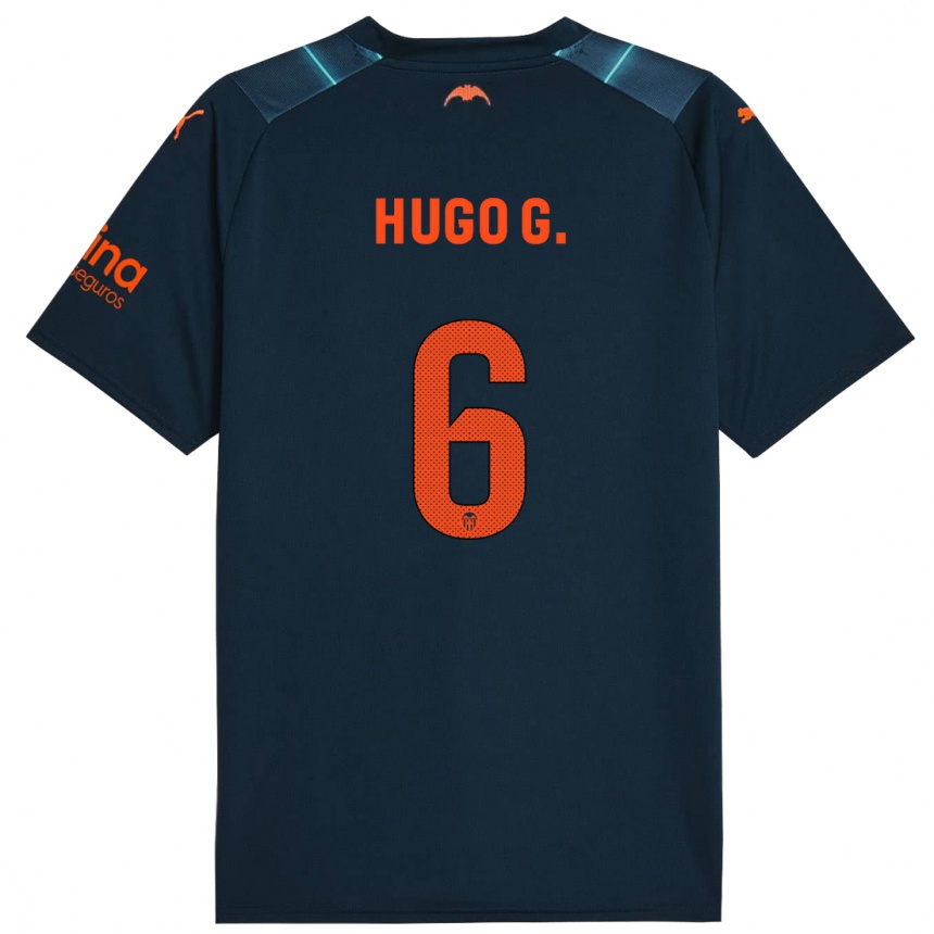 Vaikiškas Hugo Guillamón #6 Jūrų Mėlyna Išvykos Marškinėliai 2023/24 T-Shirt