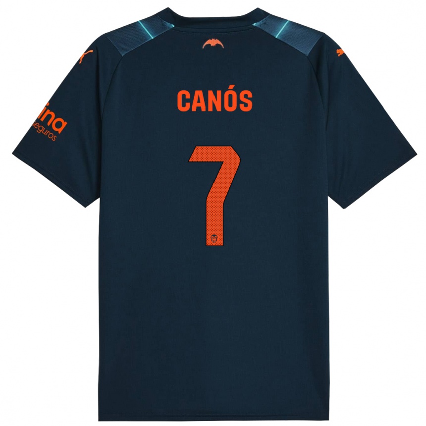 Vaikiškas Sergi Canós #7 Jūrų Mėlyna Išvykos Marškinėliai 2023/24 T-Shirt