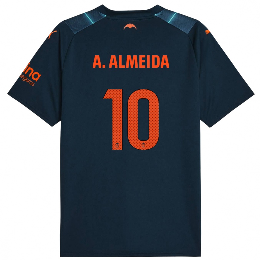 Vaikiškas André Almeida #10 Jūrų Mėlyna Išvykos Marškinėliai 2023/24 T-Shirt