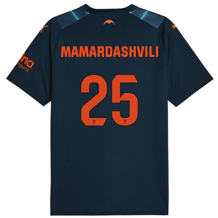 Vaikiškas Giorgi Mamardashvili #25 Jūrų Mėlyna Išvykos Marškinėliai 2023/24 T-Shirt