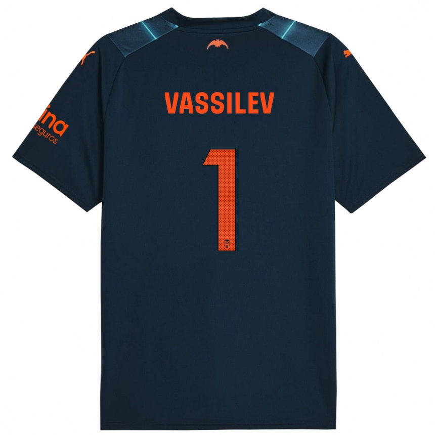 Vaikiškas David Vassilev #1 Jūrų Mėlyna Išvykos Marškinėliai 2023/24 T-Shirt