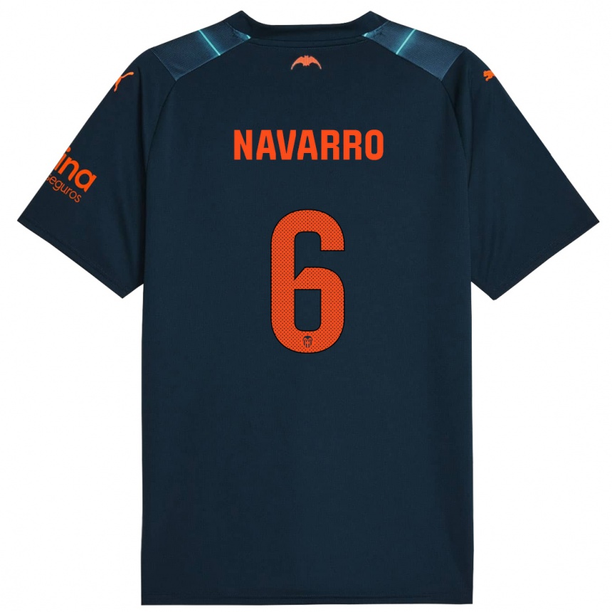 Vaikiškas Javi Navarro #6 Jūrų Mėlyna Išvykos Marškinėliai 2023/24 T-Shirt