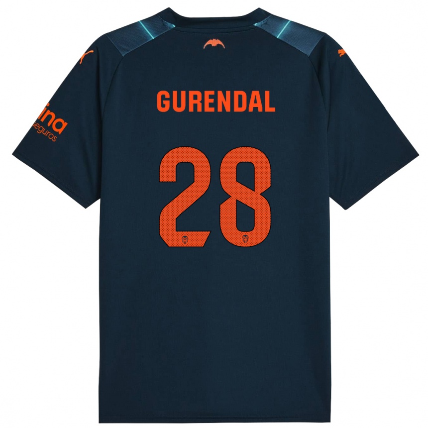 Vaikiškas Alexander Gurendal #28 Jūrų Mėlyna Išvykos Marškinėliai 2023/24 T-Shirt