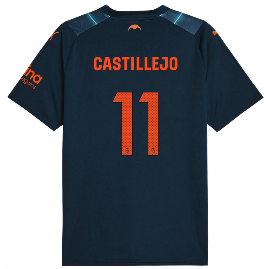 Vaikiškas Samu Castillejo #11 Jūrų Mėlyna Išvykos Marškinėliai 2023/24 T-Shirt