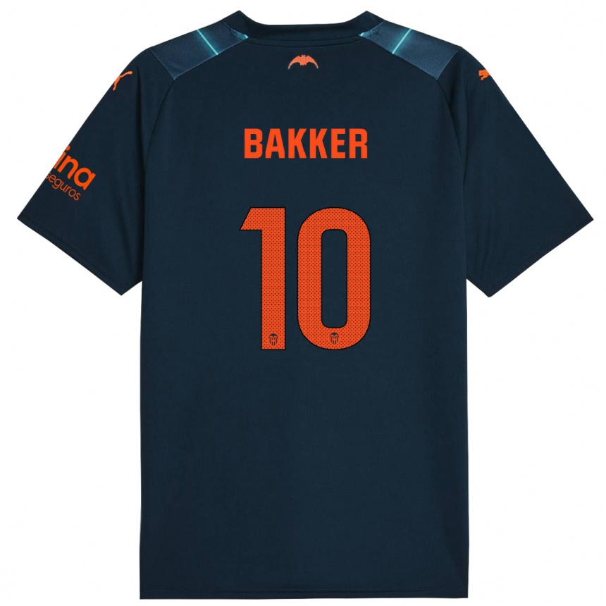 Vaikiškas Linda Bakker #10 Jūrų Mėlyna Išvykos Marškinėliai 2023/24 T-Shirt