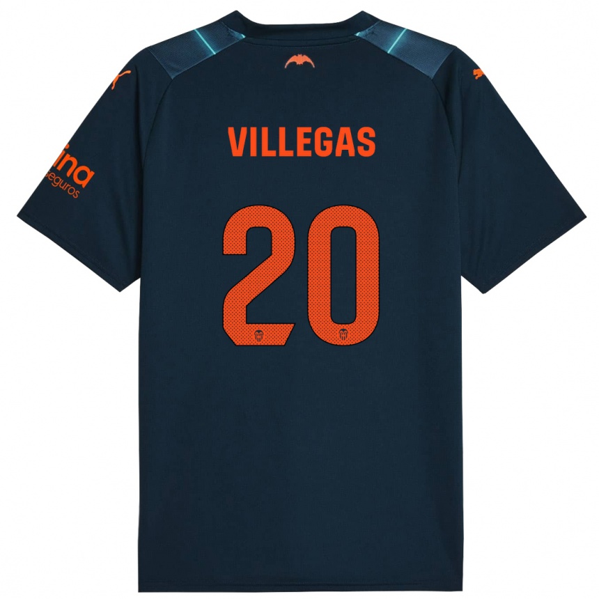 Vaikiškas Noelia Villegas #20 Jūrų Mėlyna Išvykos Marškinėliai 2023/24 T-Shirt