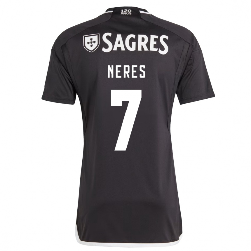 Vaikiškas David Neres #7 Juoda Išvykos Marškinėliai 2023/24 T-Shirt