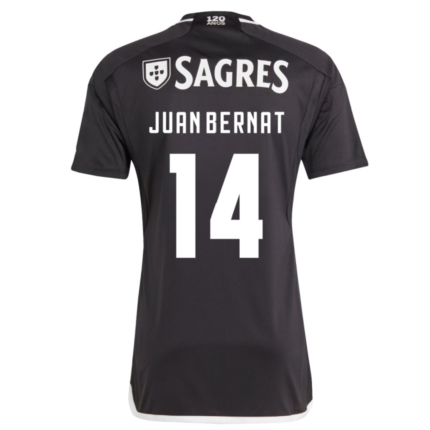 Vaikiškas Juan Bernat #14 Juoda Išvykos Marškinėliai 2023/24 T-Shirt