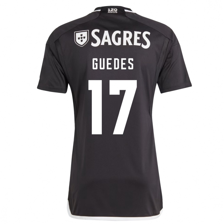 Vaikiškas Gonçalo Guedes #17 Juoda Išvykos Marškinėliai 2023/24 T-Shirt