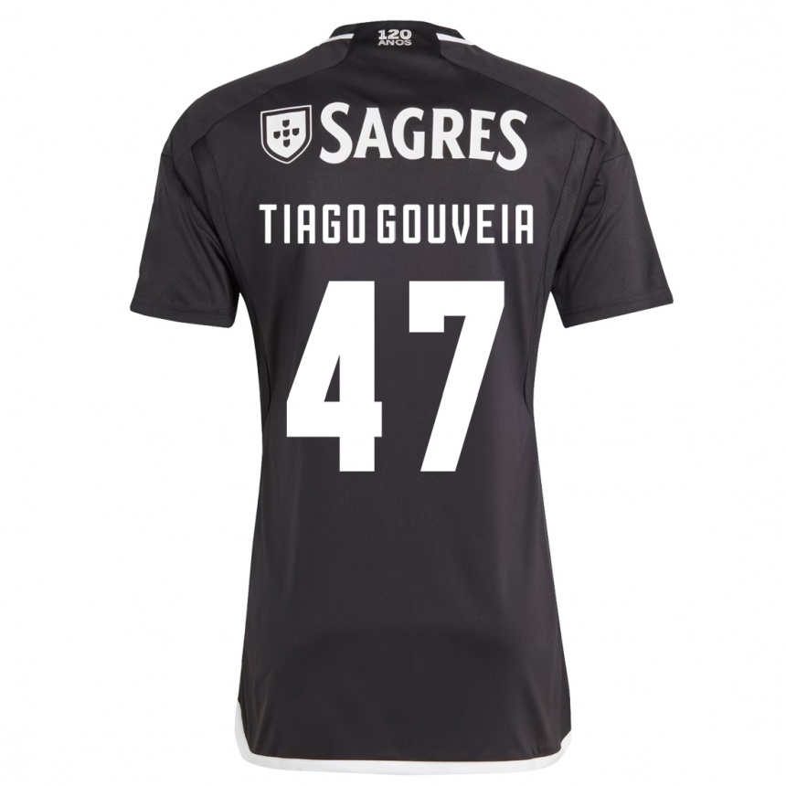 Vaikiškas Tiago Gouveia #47 Juoda Išvykos Marškinėliai 2023/24 T-Shirt