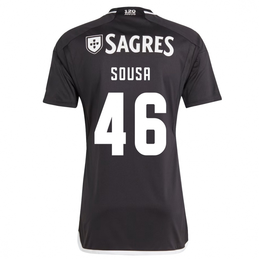 Vaikiškas Gerson Sousa #46 Juoda Išvykos Marškinėliai 2023/24 T-Shirt