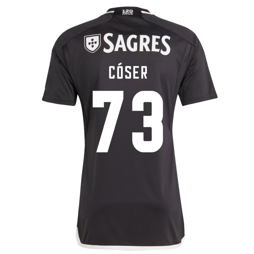 Vaikiškas Tiago Cóser #73 Juoda Išvykos Marškinėliai 2023/24 T-Shirt