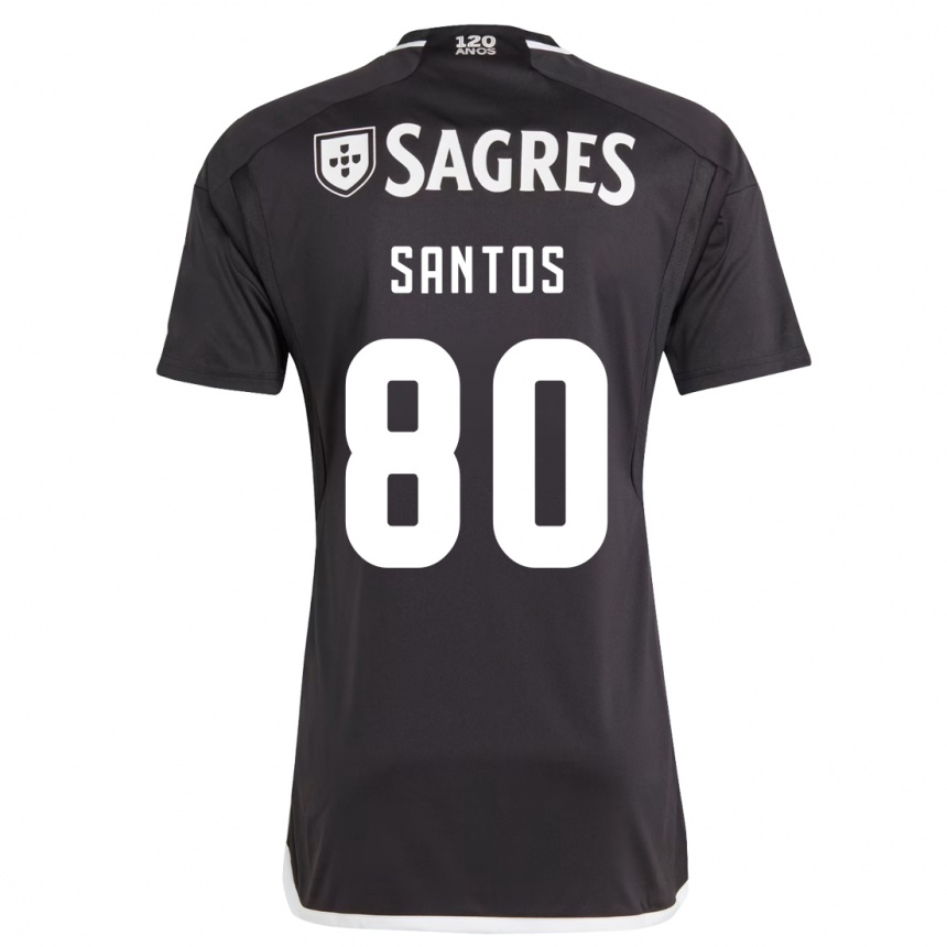 Vaikiškas Pedro Santos #80 Juoda Išvykos Marškinėliai 2023/24 T-Shirt