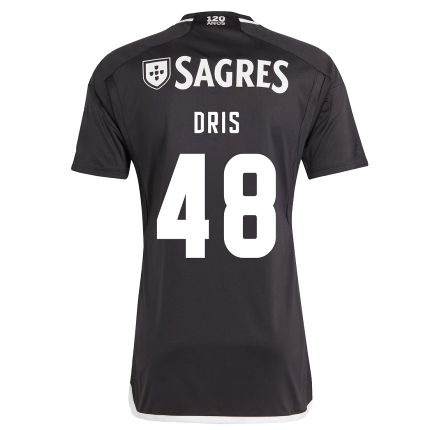 Vaikiškas Sofiane Dris #48 Juoda Išvykos Marškinėliai 2023/24 T-Shirt