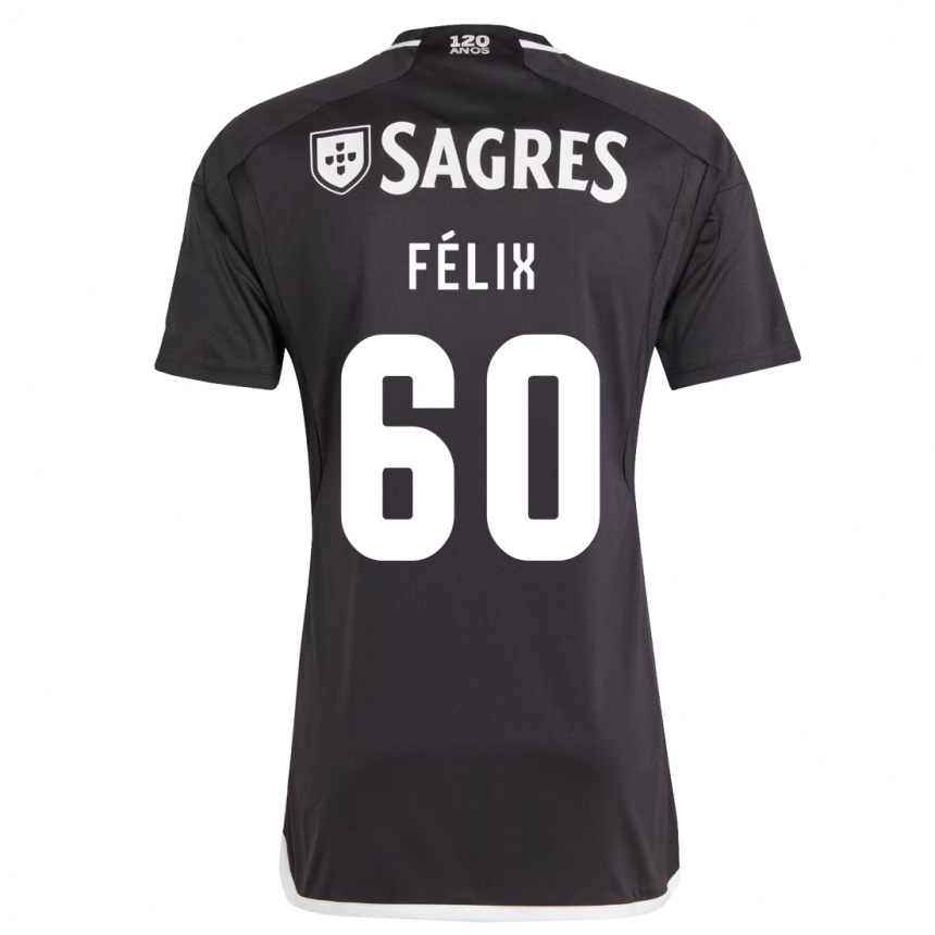 Vaikiškas Nuno Félix #60 Juoda Išvykos Marškinėliai 2023/24 T-Shirt