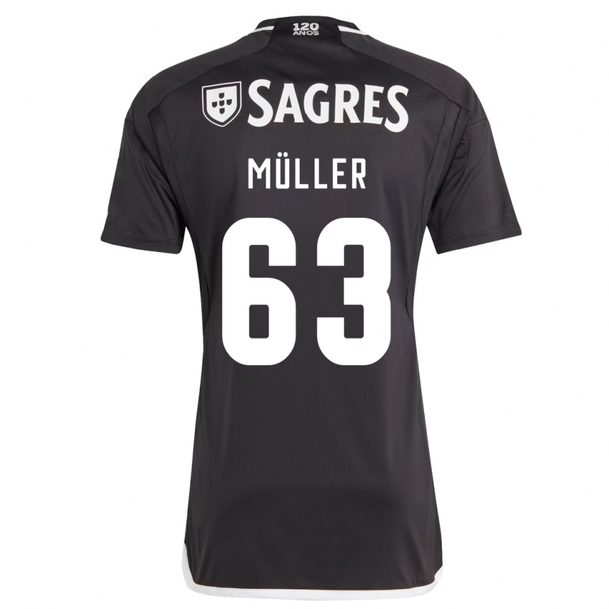 Vaikiškas José Müller #63 Juoda Išvykos Marškinėliai 2023/24 T-Shirt