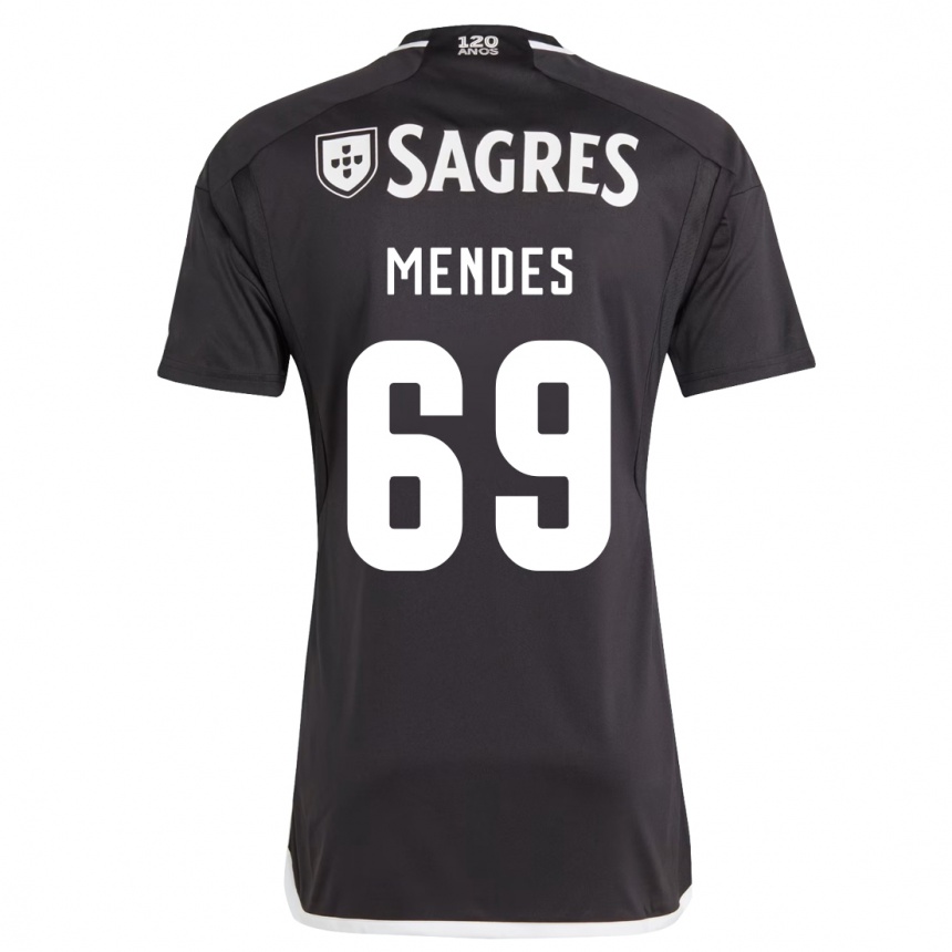 Vaikiškas Vladimir Mendes #69 Juoda Išvykos Marškinėliai 2023/24 T-Shirt